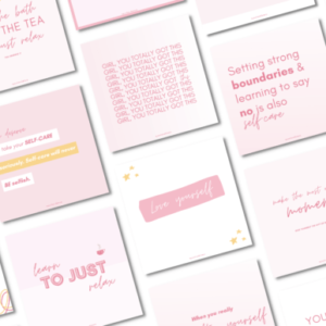 Instagram BACKUP 21 self-care quotes posts