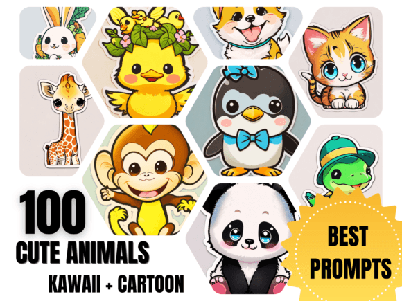 Cute Animals Stikers AI Prompts
