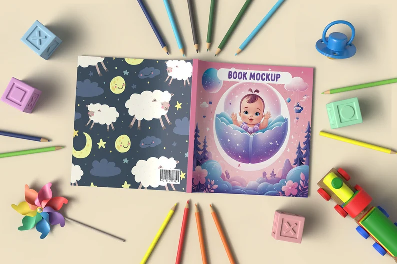 Children Book Cover Mockup