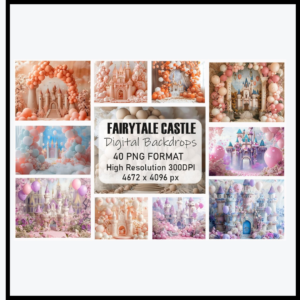 Dreamy Fairytale مجموعة من الخلفيات الرقمية لقلعة